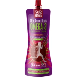 Напиток ЧИА ОМЕГА-3 «Смородина + Яблоко» 250 мл 28SEEDS — вид спереди упаковки