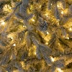 Заснеженная ель с гирляндой «Россо» теплый свет (Литая+пвх) 180 см / 1,8 м