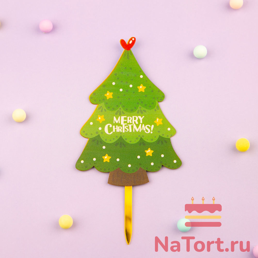 Топпер «Merry Christmas» елочка