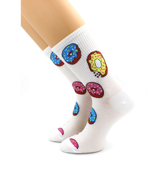 Носки с принтом "Пончики" белые Hobby Line