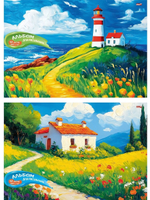Альбом для рисования А4 12л. "Красивые пейзажи-3" скрепка, 2 дизайна (Проф-Пресс)