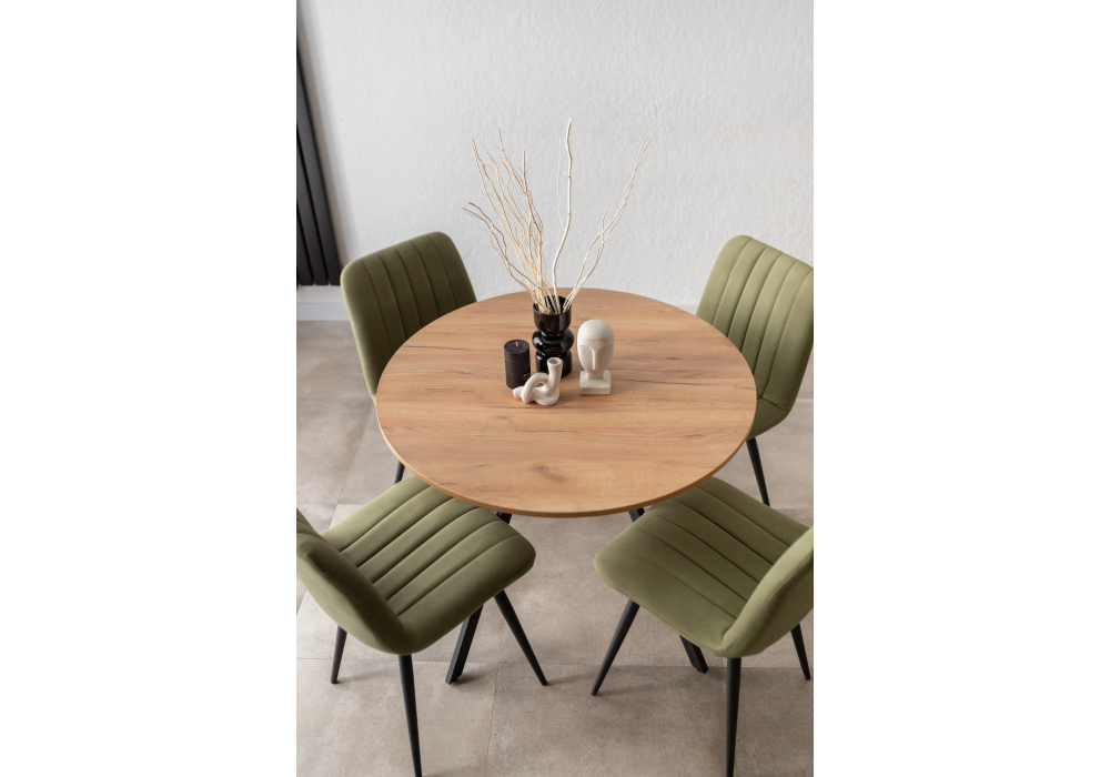 Стол деревянный Woodville Курт 90, 130 дуб крафт золотой, черный матовый, ножки черные