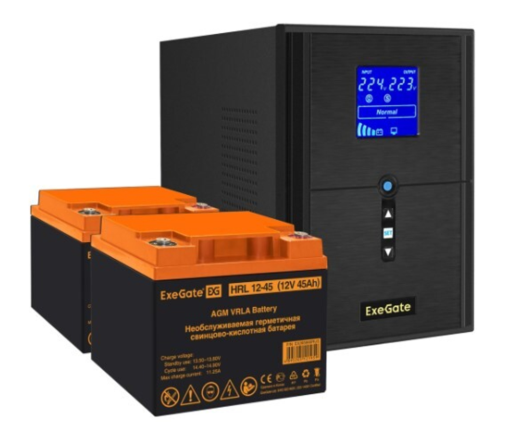 Комплект  Exegate SineTower SZ-2000.LCD.AVR.3SH.1C13.USB