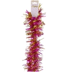 Мишура «Огонёк» 2 м 9 см, Фуксия/Золото