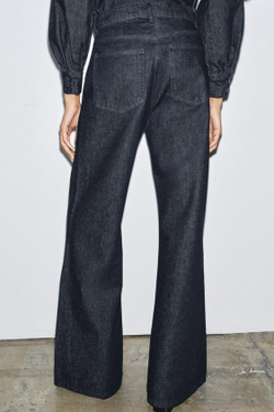 ZARA ДЖИНСЫ WIDE LEG С ВЫСОКОЙ ПОСАДКОЙ — ZW COLLECTION, СИНИЙ