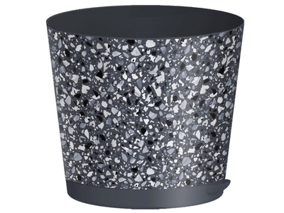 Горшок цветочный Stone Flower D200мм 4л с декором (серый)