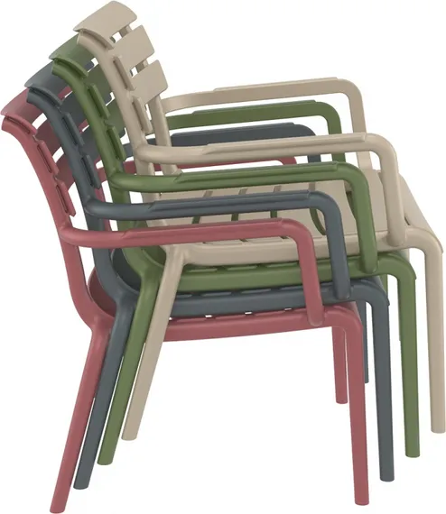 Кресло лаунж пластиковое Paris Lounge марсала