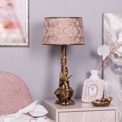 Настольная лампа Терра Бронза с абажуром Тюссо Vatican (Ватикан) Корица