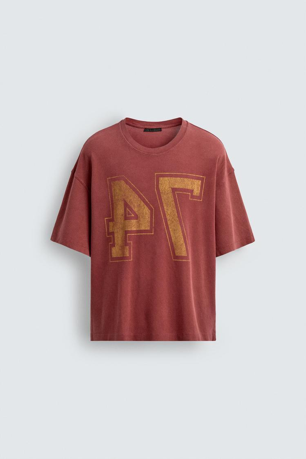 ZARA ФУТБОЛКА VARSITY , КРАСНЫЙ