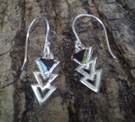 Серьги СТРЕЛА, серебро/оникс