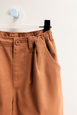 ZARA TIMELESS - БРЮКИ BALLOON С ЗАЩИПАМИ, КАРАМЕЛЬНЫЙ