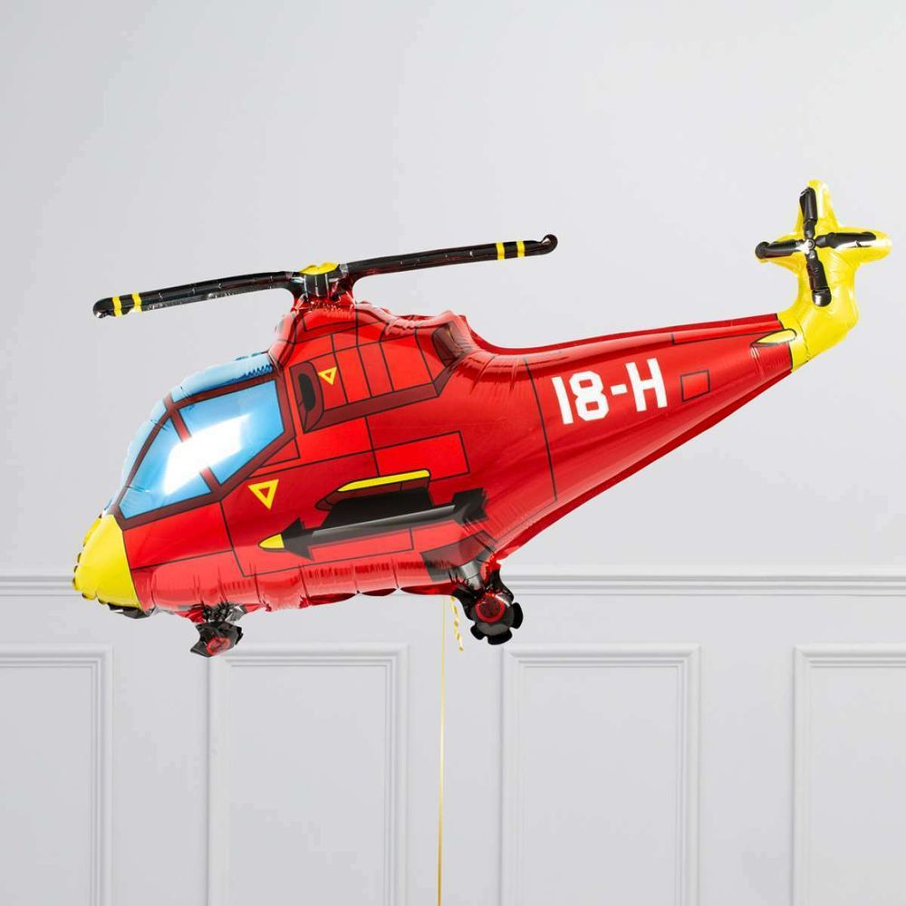 F Шар фигура вертолет (красный) 38"/97 см (БГ-21)  Изображение3