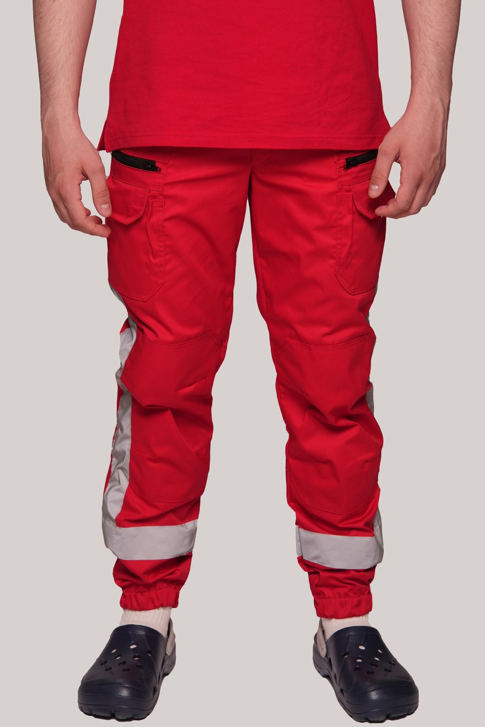 Брюки-джоггеры демисезонные мужские Скорая помощь MedicLine цв. Красный