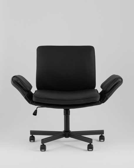 Кресло офисное TopChairs Foldo с откидными подлокотниками черное