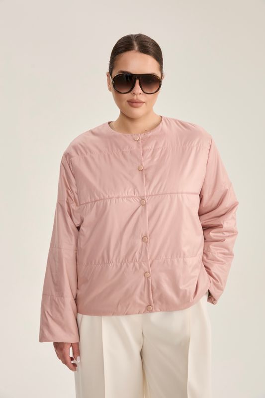 Куртка стеганая короткая, пудра