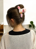 Заколка крабик краб для волос пушистый плюшевый Hello Kitty