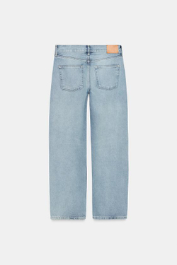 ZARA ДЖИНСЫ ПРЯМОГО КРОЯ С НИЗКОЙ ПОСАДКОЙ — ZW COLLECTION, ГОЛУБОЙ
