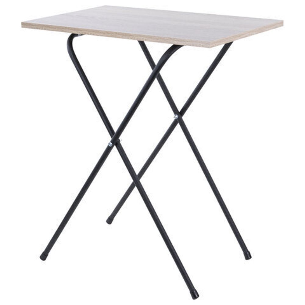 Стол BRABIX "Smart CD-011", 600х380х705 мм, ЛОФТ, складной, металл/ЛДСП дуб, каркас черный, 641878