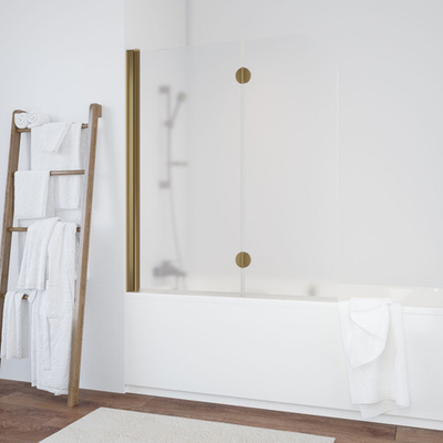 Душевая шторка на ванную Vegas Glass E2V Lux профиль бронза, стекло сатин