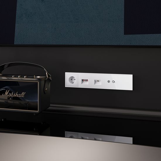 Вывод кабеля VOLTUM S70, (белый глянцевый)