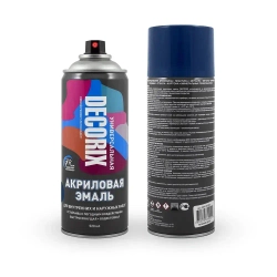 Краска синяя в баллончике глянцевая акриловая DECORIX - Темно-синяя эмаль аэрозольная для любых поверхностей 520 мл