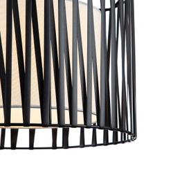 Подвесной светильник 1x60Вт E27,  металл/ткань/пвх, черный