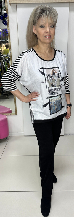 Комбинированная туника с "экранами" и полоской