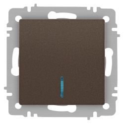 Выключатель Intro Accent 6-102-08 с подсветкой, 10А-250В, IP20, СУ, AL/CU, бронза