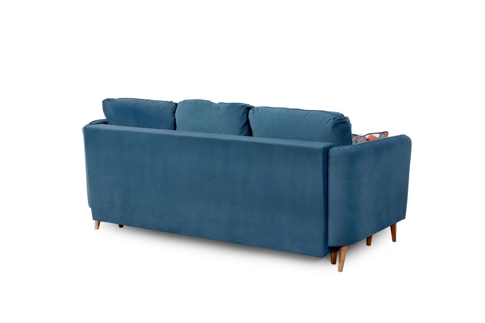 Прямой диван-кровать Анталия 2 синего цвета