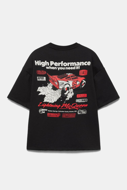 PULL&BEAR Футболка c принтом " McQueen", черный