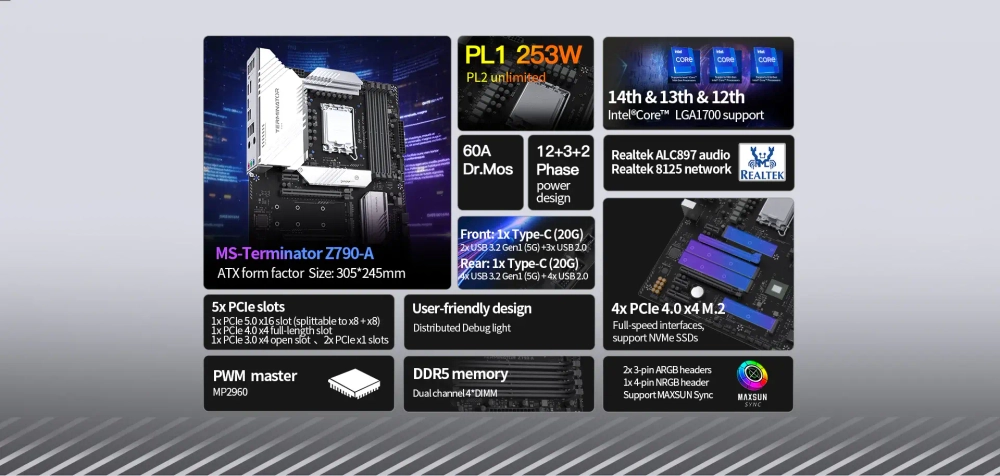 Материнская плата Maxsun MS-Terminator Z790-A