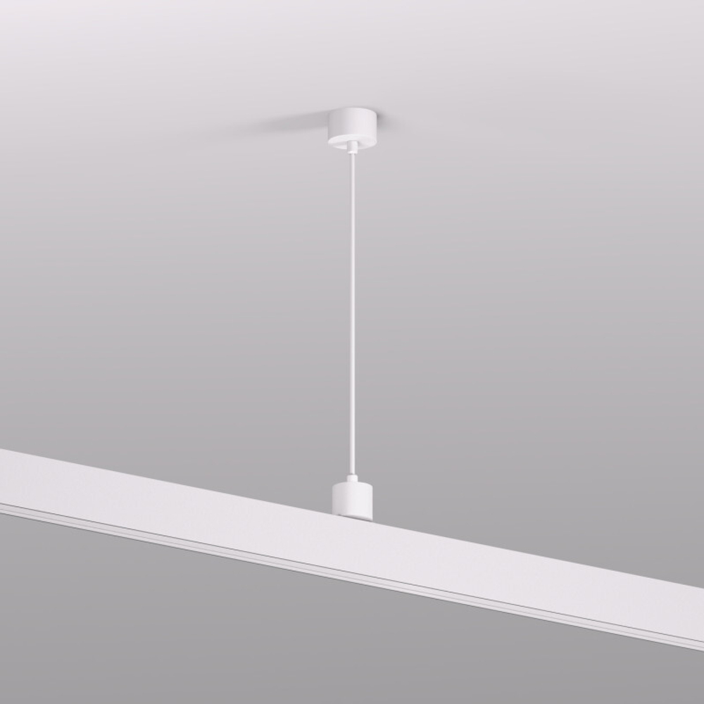 TR2124-WH Подвод питания для подвесного монтажа трека SMART BASE, АС 220-240V, IP20, 5м, белый, алюминий