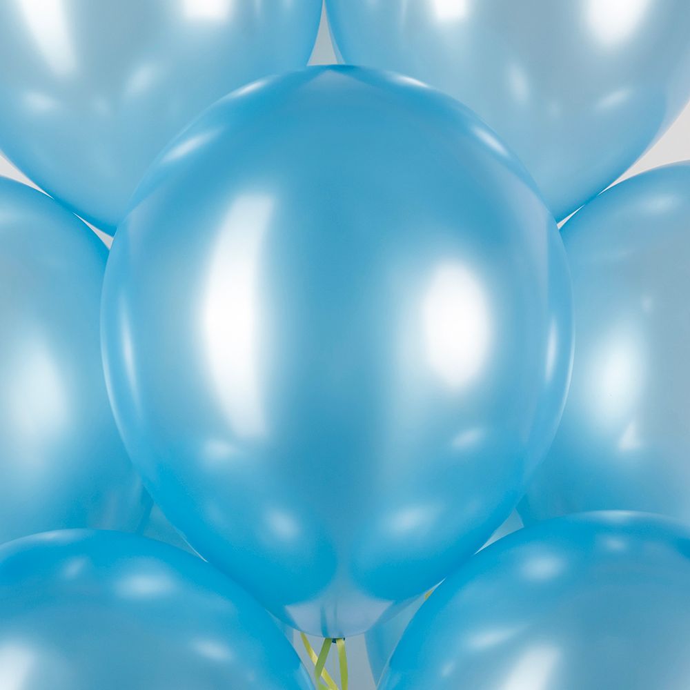 Шар (12''/30 см) Голубой, металлик, 100 шт.