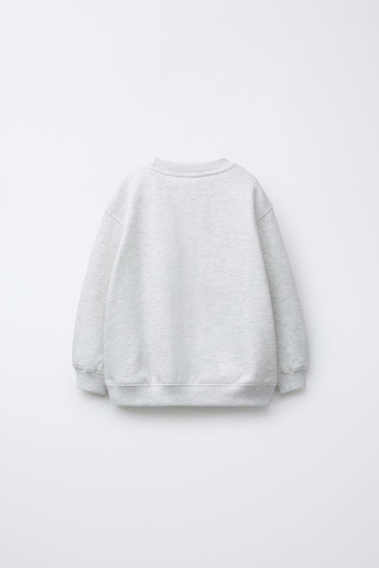 ZARA БАЗОВАЯ ТОЛСТОВКА С СЕРДЦЕМ, СЕРЫЙ МЕЛАНЖ