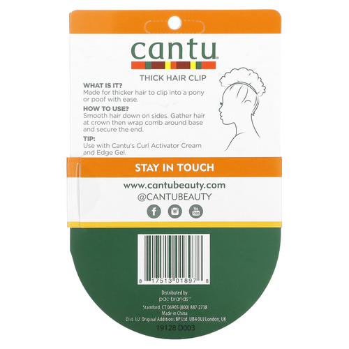 Cantu, Заколка для толстых волос, дополнительная фиксация, 1 заколка