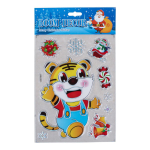 Наклейка новогодняя 16*27 см, 8 видов микс, пакет