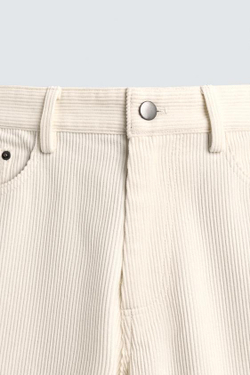 ZARA ВЕЛЬВЕТОВЫЕ БРЮКИ REGULAR FITНЕВЫЙ, ЖЕЛТОВАТО-БЕЛЫЙ