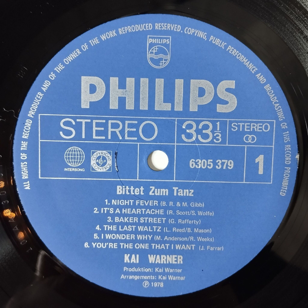Винтажная виниловая пластинка LP Kai Warner Bittet Zum Tanz (Germany 1978)