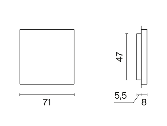 Заглушка VOLTUM S70 с суппортом, (черный матовый)