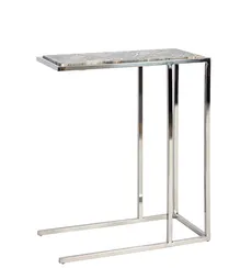 Кофейный столик Agate L, черный агат, серебро