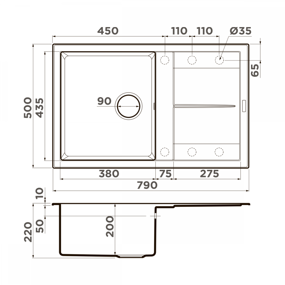 Кухонная мойка Omoikiri Sumi 79A-GB