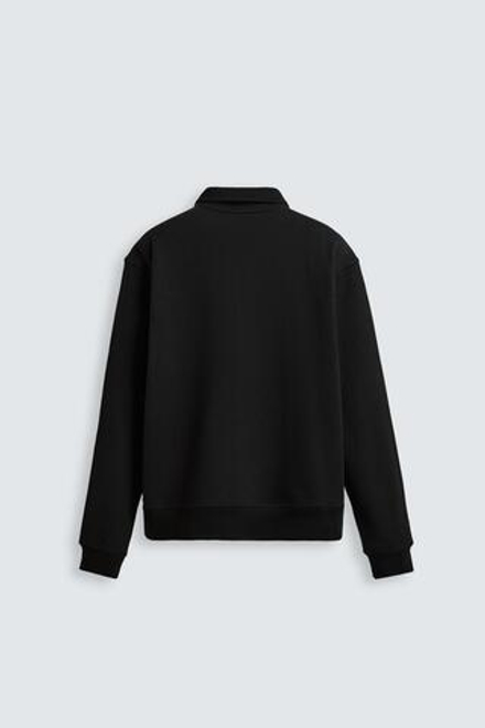 ZARA БАЗОВАЯ ТОЛСТОВКА С ВОРОТНИКОМ НА МОЛНИИ, ЧЕРНЫЙ