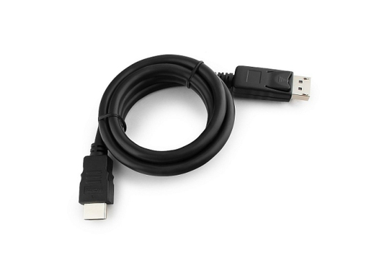 Cablexpert CC-DP-HDMI-1M DisplayPort->HDMI 1м, 20M/19M, черный, экран, пакет Кабель