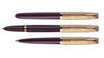 Перьевая ручка и чехол из кожи Parker 51 DELUXE PLUM GT, перо: F, цвет чернил: black, в подарочной упаковке.