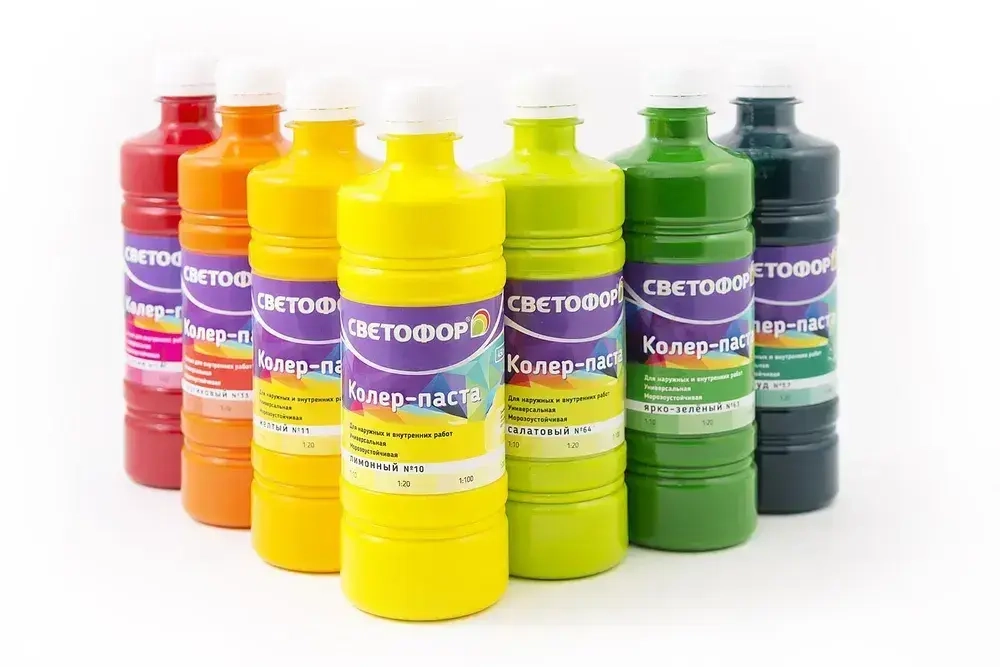 Колер для краски №91 ЧЕРНЫЙ (0,1 л) СВЕТОФОР, колеровочная паста универсальная