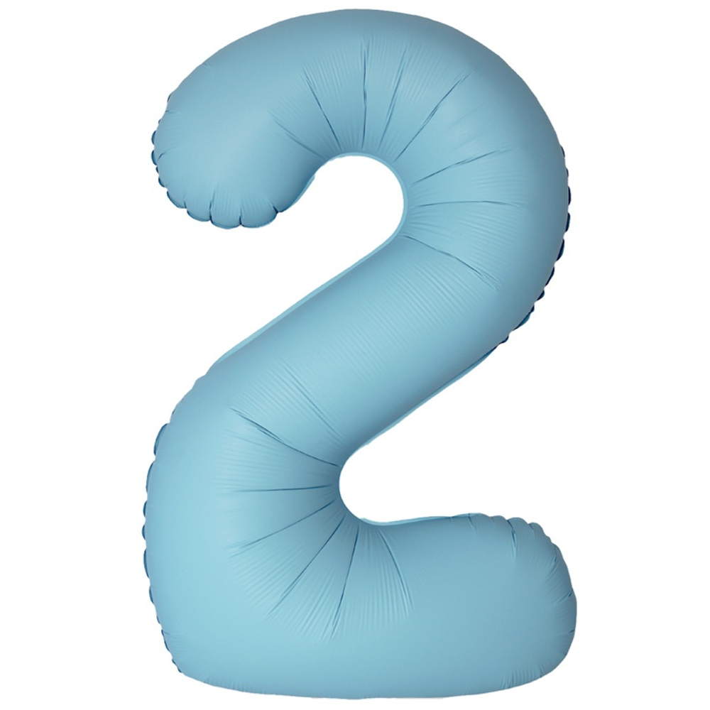 Фольгированные цифры, матовые, в нежно-голубом цвете, 102 см