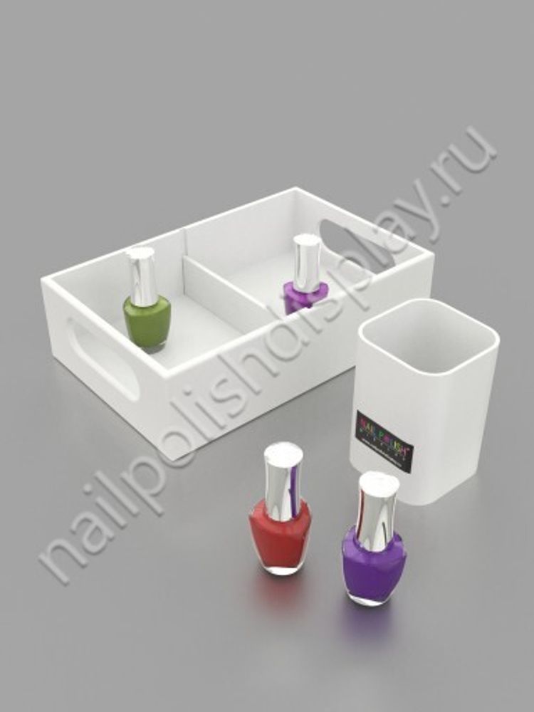 Стакан - подставка белый Nail Polish