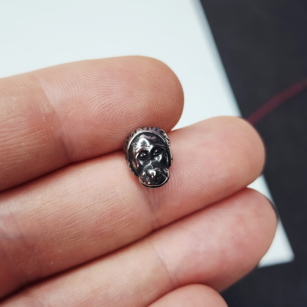 Бусина обезьянка, сталь, мужские бусины, р-р 10×8мм, штучно