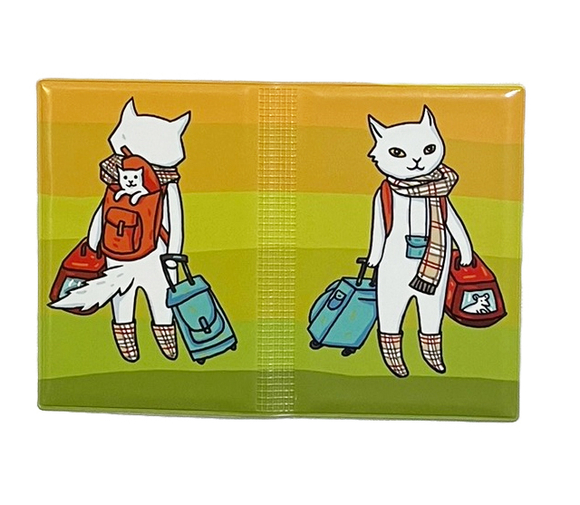 Обложка для транспортной карты "Кот-хипстер" увеличенная