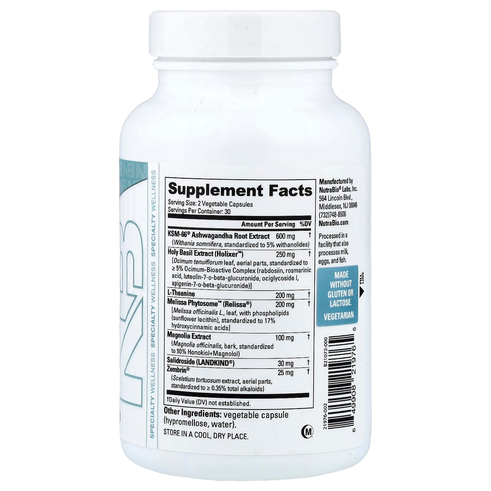 NutraBio, Quiet Mind, 60 капсул